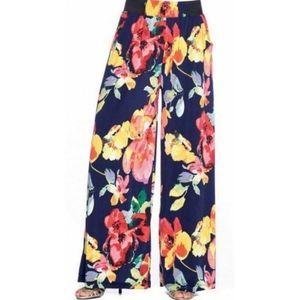 BIJORCA Floral Print Wide Leg Palazzo Pants